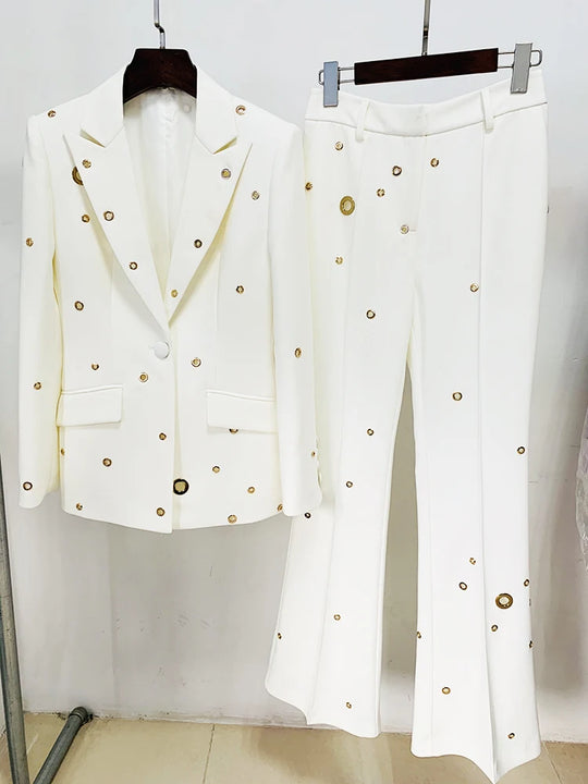 HIGH STREET 2024 Newest Designer Fashion Runway Suit Set Women's Slim