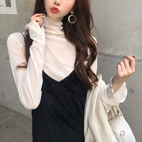 Sexy Women T Shirt See Through Transparent Tops Long Sleeve Ladies