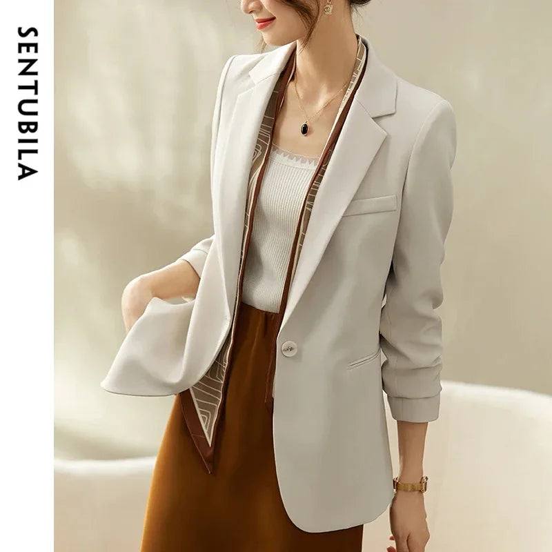 SENTUBILA Blazer Women 2024 Spring Autumn Elegant Fashion Office Lady