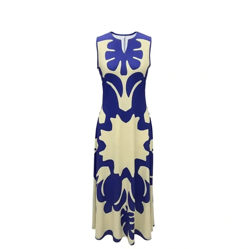Summer Outdoor Street Fashion Women's Long Dress New Abstract Art