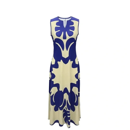 Summer Outdoor Street Fashion Women's Long Dress New Abstract Art