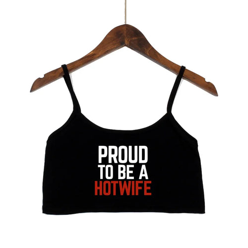 Fashion Women's Sexy Elastic Cotton Camis HOT WIFE Letters Print