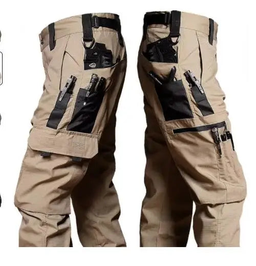 Wear Resistant Work Pant Man Multi-pocket Straight Cargo Trousers