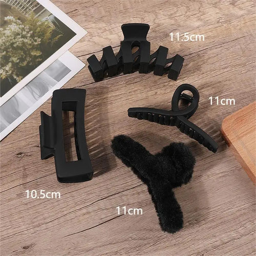 2/3/4Pcs Headwear Set Women Fashion Claw Clip Coffee Black Acrylic