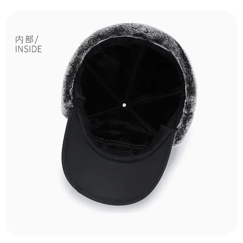 2024 Winter Warm Thickened Artificial Fur Baseball Hat Men's and