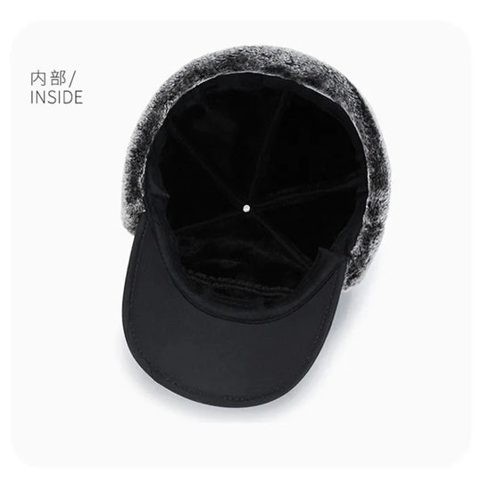 2024 Winter Warm Thickened Artificial Fur Baseball Hat Men's and