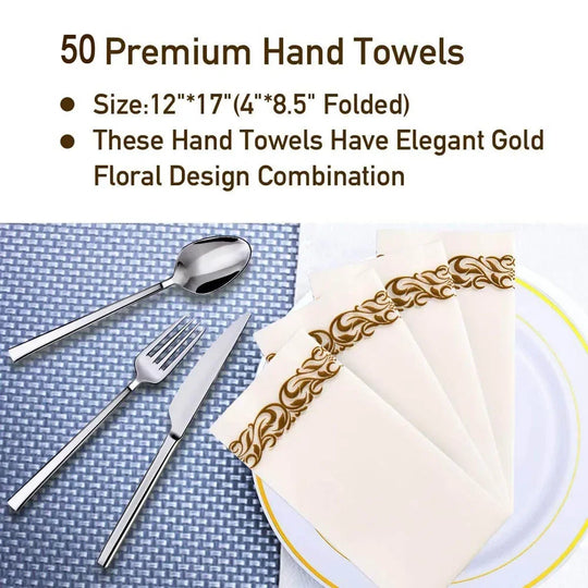 50PCS Disposable Table Paper Napkins Elegant Tissue Vintage Towel