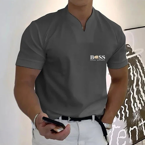 2024 Fashion Men's  T-shirt Solid Color Cotton Short-Sleeved Summer