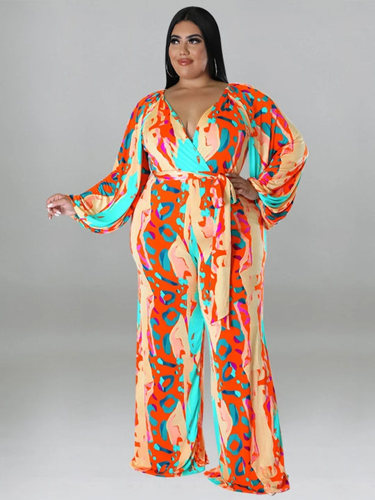 Plus Size Women Clothes Jumpsuit Spring Clothes Green Urban Leisure Bodysuit New 2025 Wide Leg Jumpsuit Wholesale Dropshipping