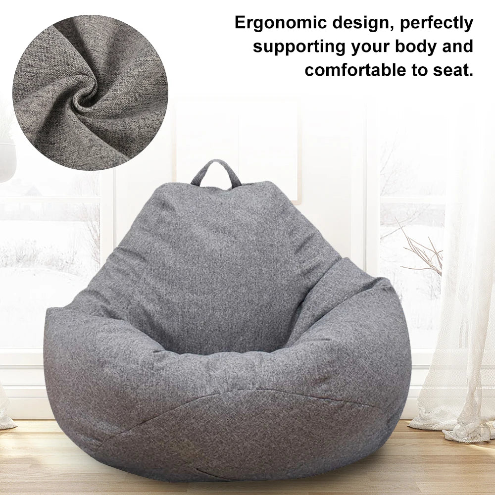 Lazy Sofa Cover Large Without Filler Bean Bag Cover Comfortable Outdoor Bedroom Lazy Seat Bag Tatami Living Room Beanbags