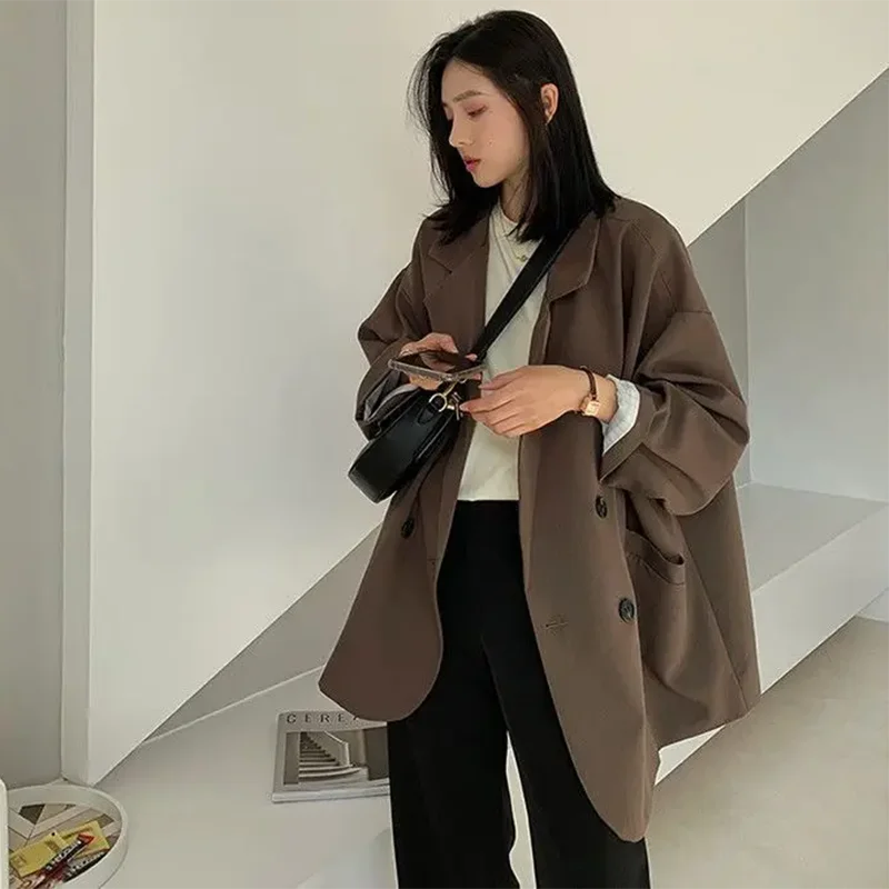 2025 Oversize Blazers Women Fall Long Sleeve Black Suit Streetwear