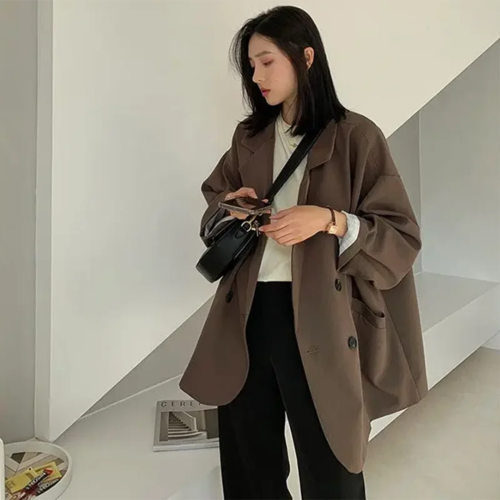 2025 Oversize Blazers Women Fall Long Sleeve Black Suit Streetwear