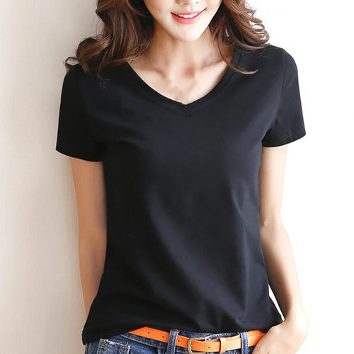 Women's Basic Tees Solid Color Plain Top Breathable Short Sleeve Round