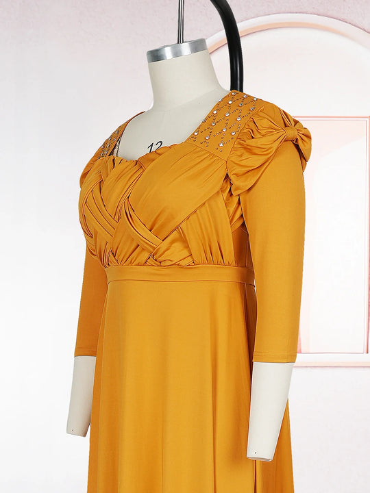 Curvy Elegant African Maxi Dress Half Sleeve Wedding Evening Gown for Women 2026 New Fashion Turkey Muslim Party Dress