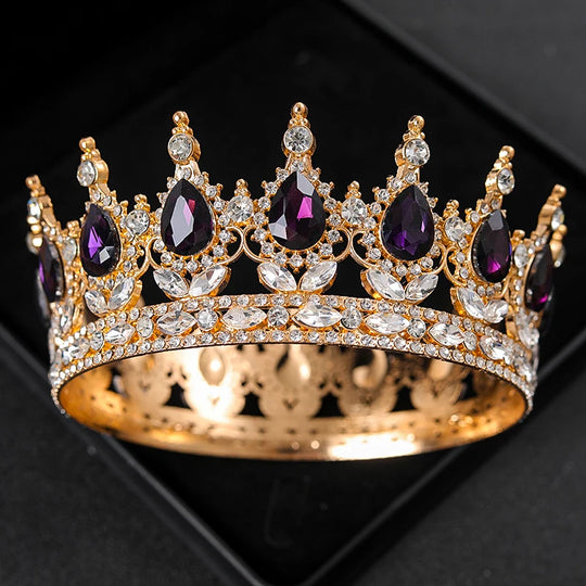 Baroque Crystal Tiaras And Crowns Rhinestone Prom Diadem Headband Crown Bridal Wedding Hair Accessories Jewelry Crown Tiara Gift