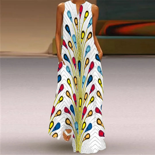 Women Summer Long Women's Dress Black Sleeveless Loose Face Print Elegant Party Dresses For Women 2023 Casual Beach Dress Female