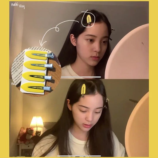 4pcs/set No Bend Seamless Hair Clips Side Bangs Barrette Makeup