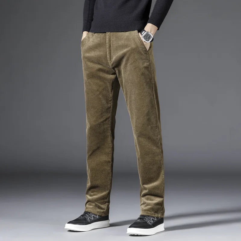 Men Clothing 2022 Autumn Winter Elastic Fashion Thick Corduroy Pants
