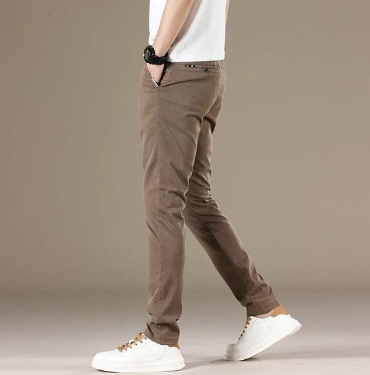 New 2025 Summer Lyocell Fabric Mens Casual Pants Hight Quality Fashion Slim Business Trousers Brand Elastic Soft Cargo Pants