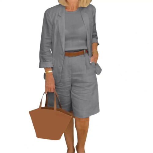 1 Set Attractive Suit Coat Shorts  Loose Cool Two Piece Set