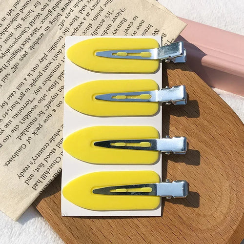 4pcs/set No Bend Seamless Hair Clips Side Bangs Barrette Makeup