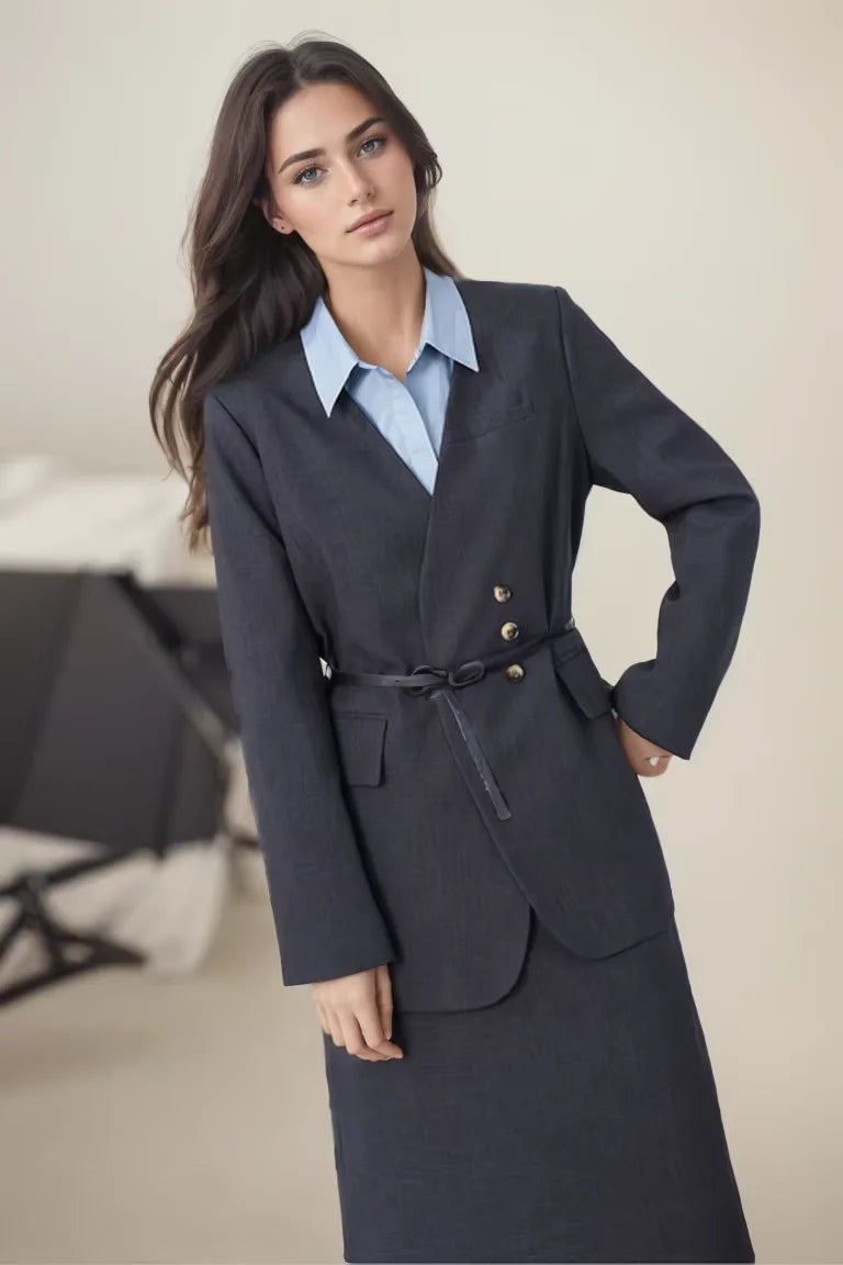 Vimly 2024 Spring Outfits Blazer Skirt 2 Pieces Sets for Women Elegant