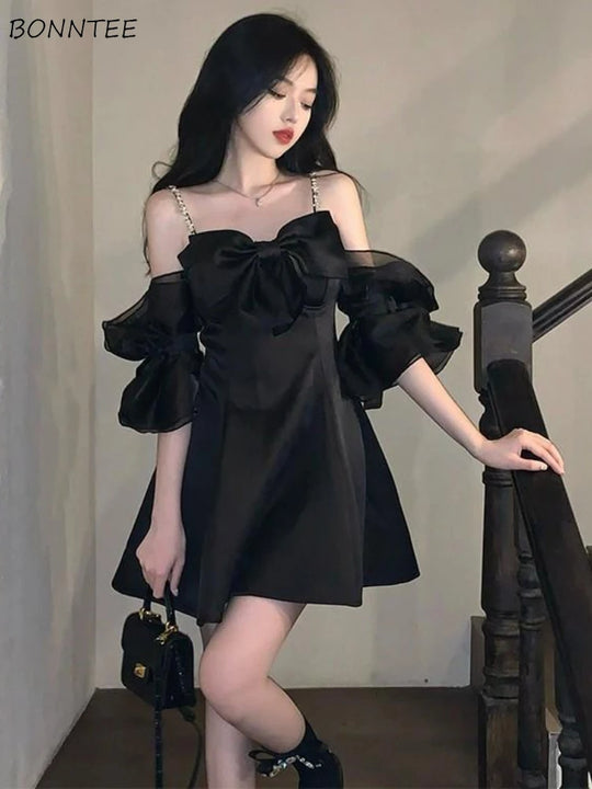 Dresses Women Folds Simple Creativity Princess Elegant Vintage French