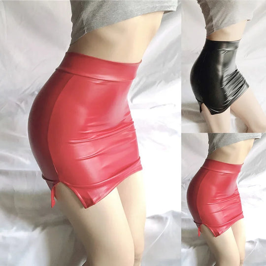 Hot New Club Daily Women Skirt Mini Dress Slim Fit Tight Casual Gloss