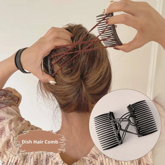 Vintage Creative Magic Hair Comb Elastic Rope Disc Hair Clip For Women
