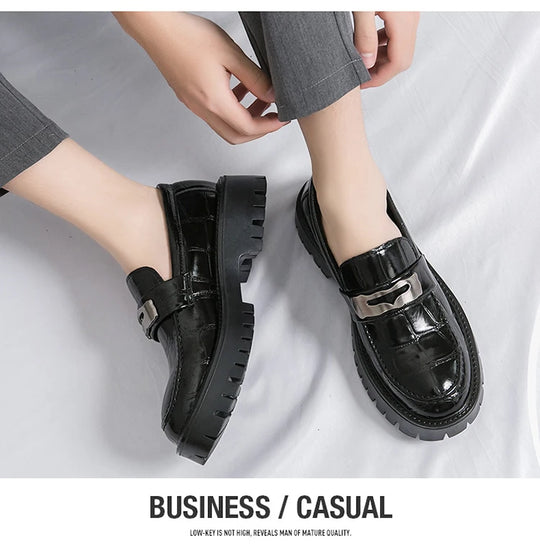 STRONGSHEN Men Oxford Shoes Leather Platform Casual Shoes Comfortable Formal Loafer Business Office Formal Dress Shoes 38-46