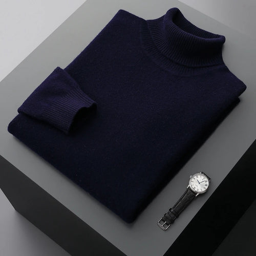 Fall/Winter 100% Wool Bottoming Shirt Men's Thickened Turtleneck