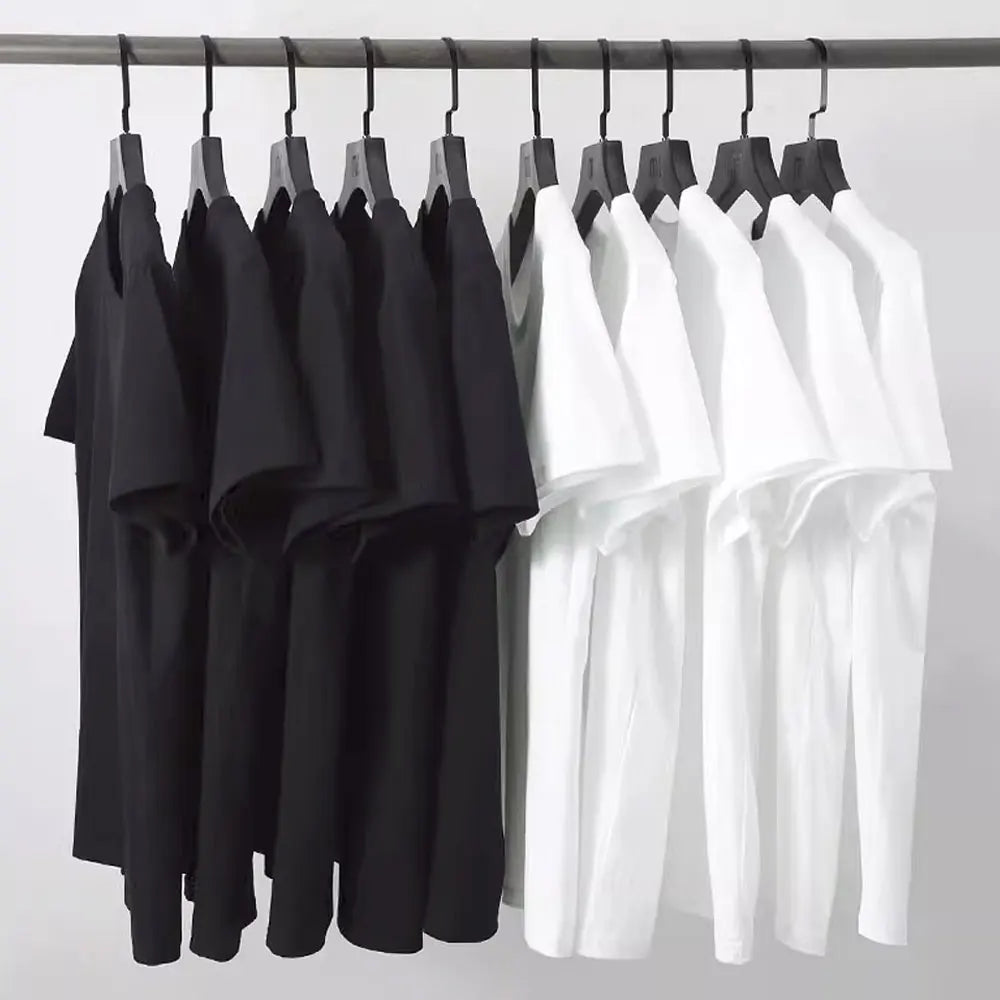 2024 Spring High-elastic Cotton T-shirts Male V Neck Tight T Shirt Hot