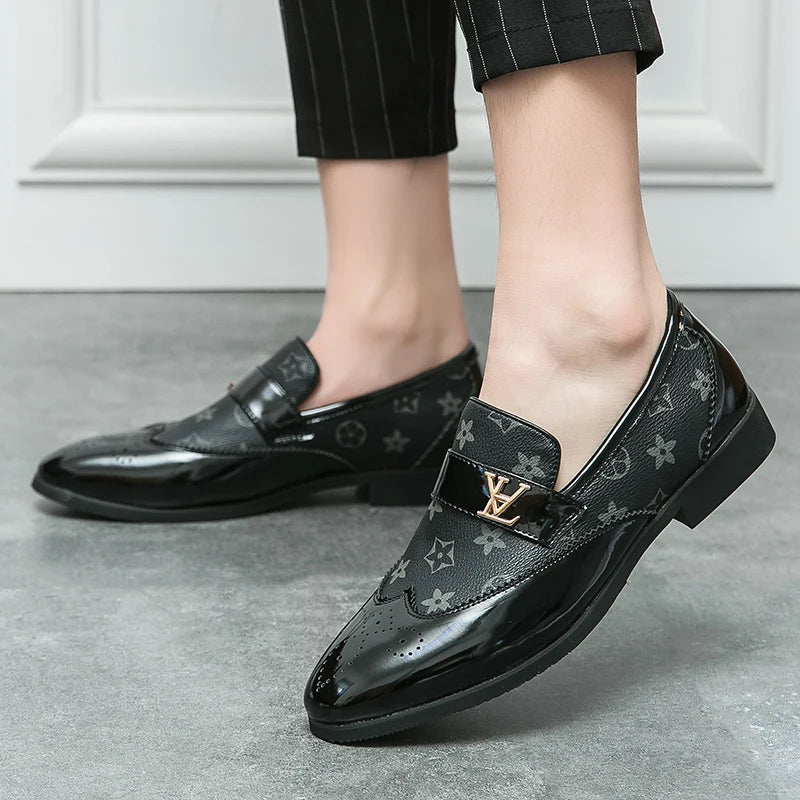 Summer British Slip-On Small Leather Shoes for Men, Lazy Korean Style Versatile Casual Leather Shoes for Men, Business Men's Sho