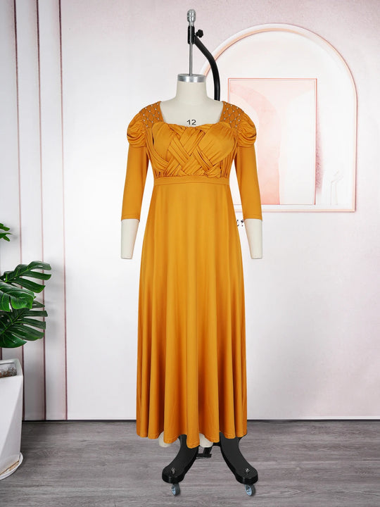 Curvy Elegant African Maxi Dress Half Sleeve Wedding Evening Gown for Women 2026 New Fashion Turkey Muslim Party Dress