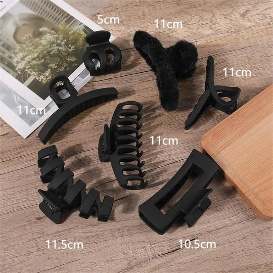 2/3/4Pcs Headwear Set Women Fashion Claw Clip Coffee Black Acrylic