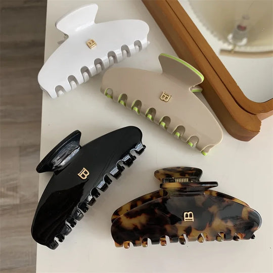 1pc new acetate sheet hair clip, letter shark clip, headband