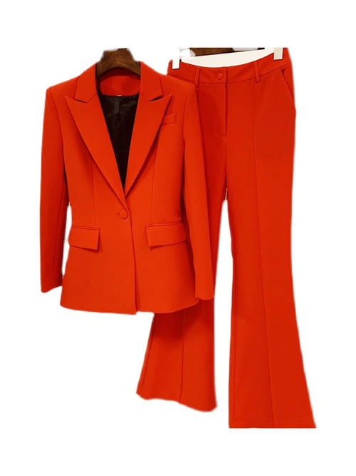 HIGH QUALITY New Fashion 2024 Designer Blazer Suit Set Women's Single