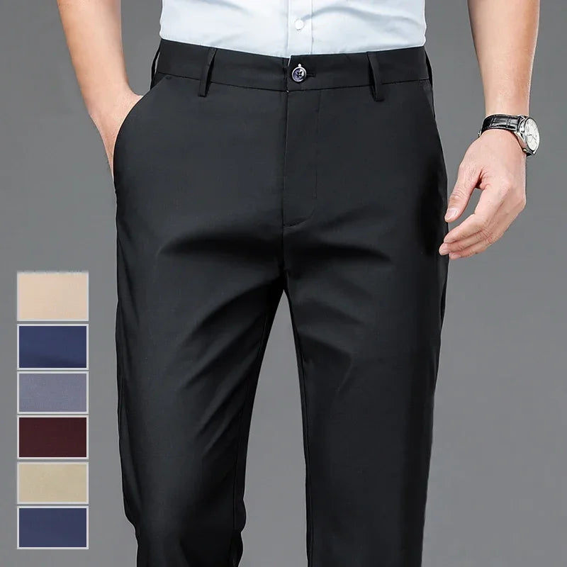 Men's Stretchy Casual Pants Business Suit Pants Spring Summer