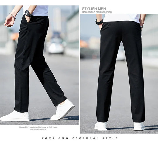 Top Grade 98% Cotton New Brand Casual Fashion Streetwear Slim Fit Long Pants Straight Pencil Trousers Men's Clothing