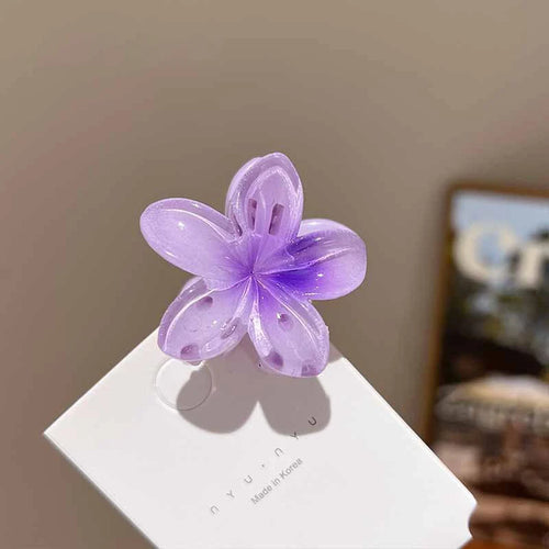 6Pcs Hawaiian Gradient Hair Clips Flower Hair Claws Women Small Size