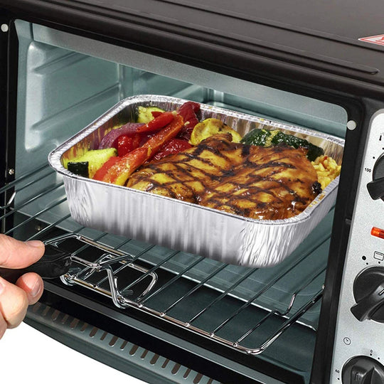 50PCS 20CM Square Air Fryer Aluminum Foil Pan Oven BBQ Tray Food