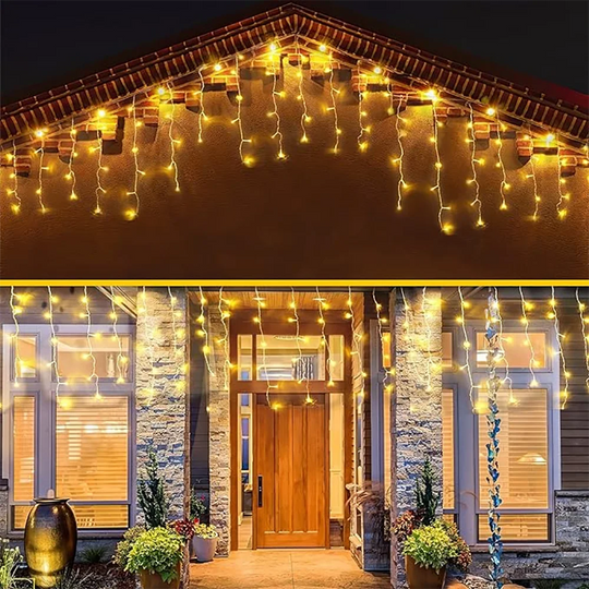 Solar Street Garden Decoration Garland Solar Curtain Icicle Light Outdoor LED String Lights 3.5M/7.5M Waterproof Curtain Light