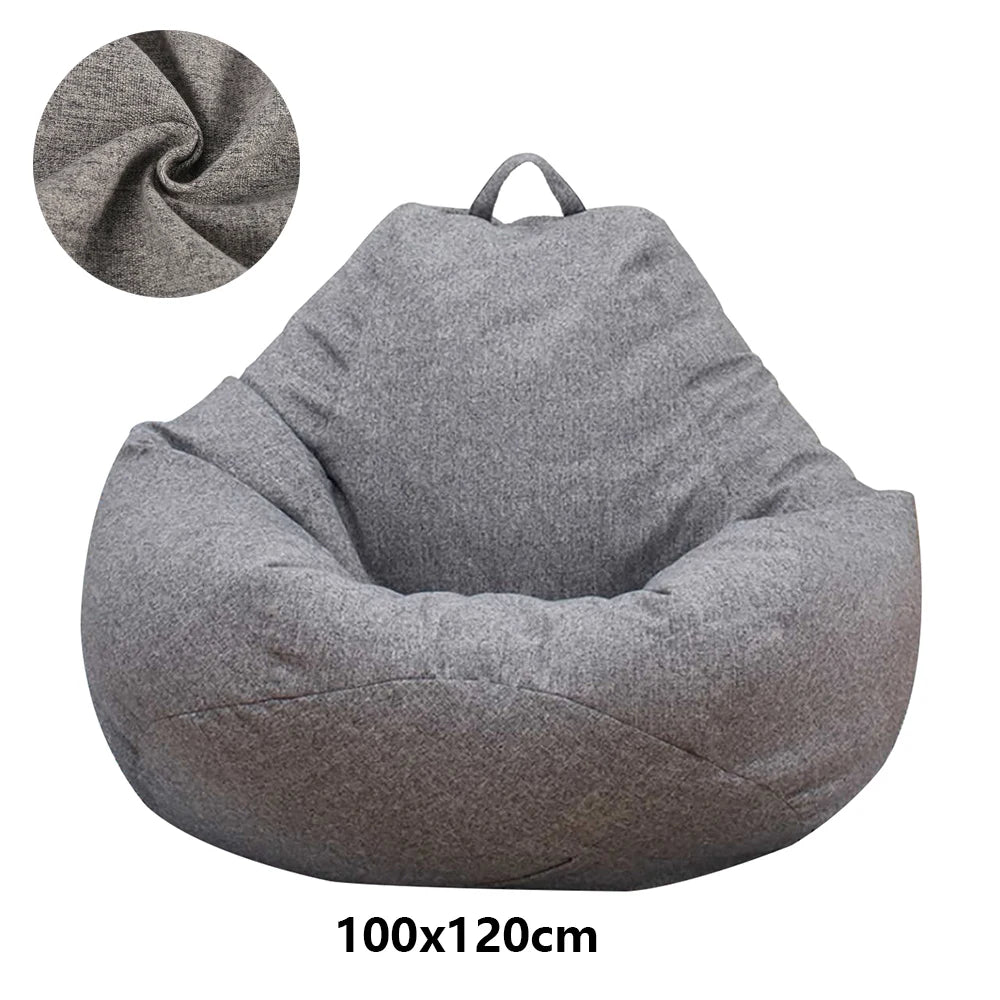 Lazy Sofa Cover Large Without Filler Bean Bag Cover Comfortable Outdoor Bedroom Lazy Seat Bag Tatami Living Room Beanbags