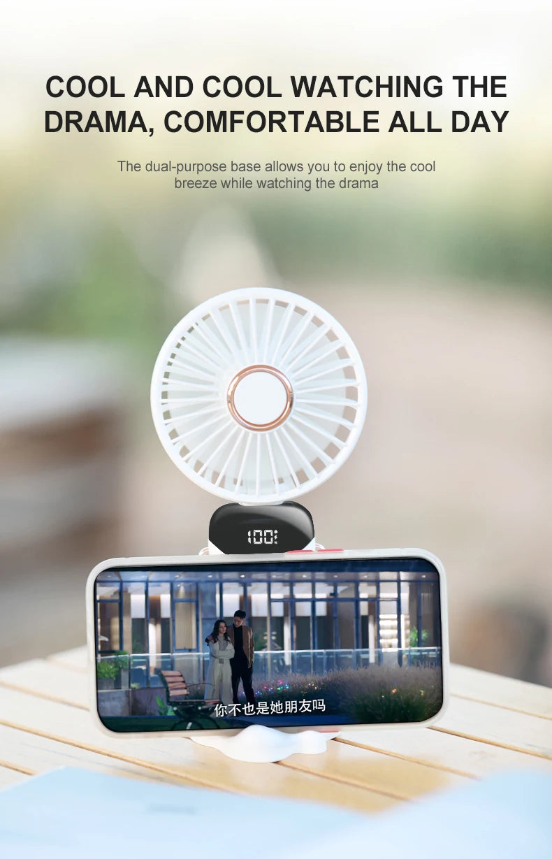 USB Mini Handheld Fan Cooler Portable Small Charging Fan Mini Silent Charging Desk Dormitory Office Student Gifts Long Enduranc