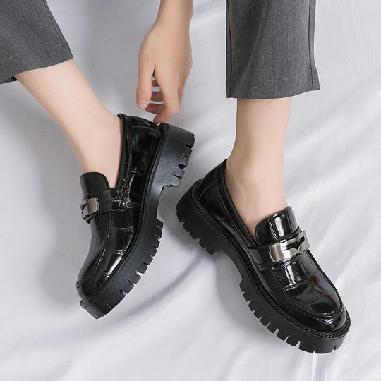 STRONGSHEN Men Oxford Shoes Leather Platform Casual Shoes Comfortable Formal Loafer Business Office Formal Dress Shoes 38-46