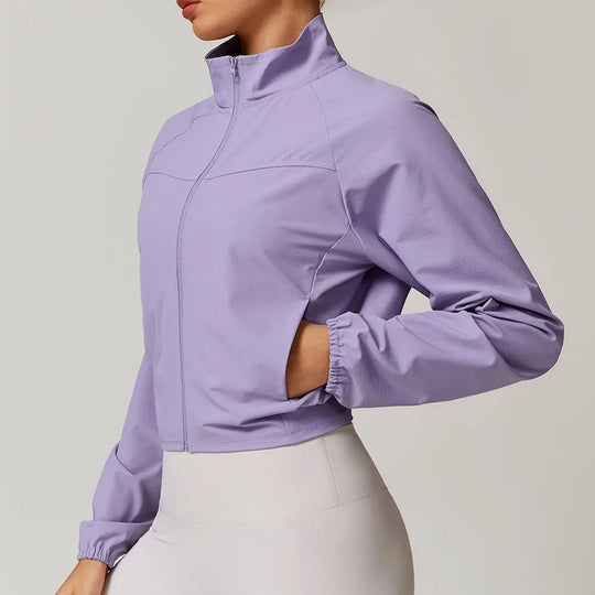 Yoga Long Sleeve Women's Jackets Windproof Running Coat Gym Push Up