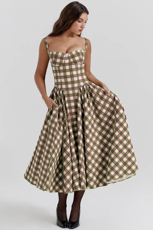 Summer skirt new French vintage maxi dress court wind Dopa wear strap