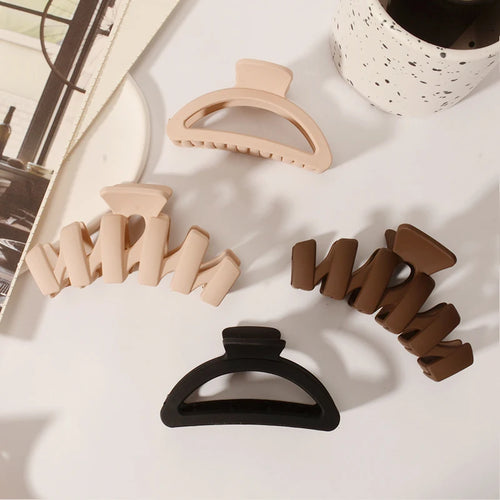 5PCS Frosted Hair Clips Simple Big Hair Claw Clips for Women Girls