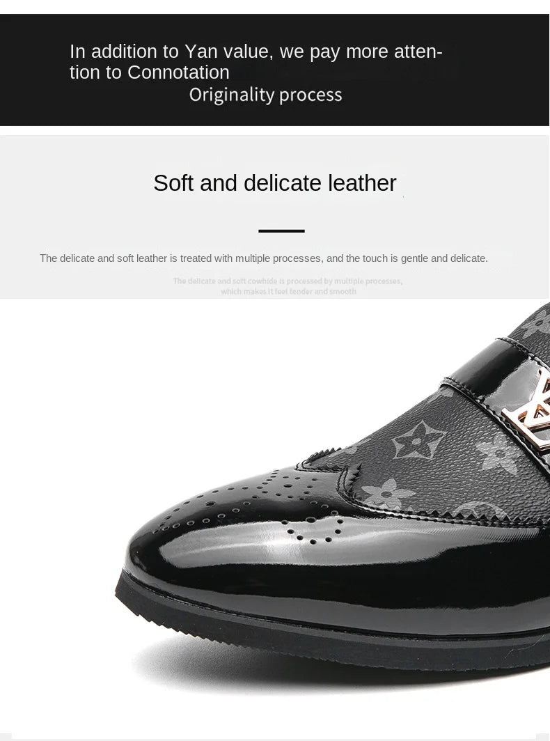 Summer British Slip-On Small Leather Shoes for Men, Lazy Korean Style Versatile Casual Leather Shoes for Men, Business Men's Sho