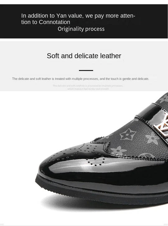 Summer British Slip-On Small Leather Shoes for Men, Lazy Korean Style Versatile Casual Leather Shoes for Men, Business Men's Sho